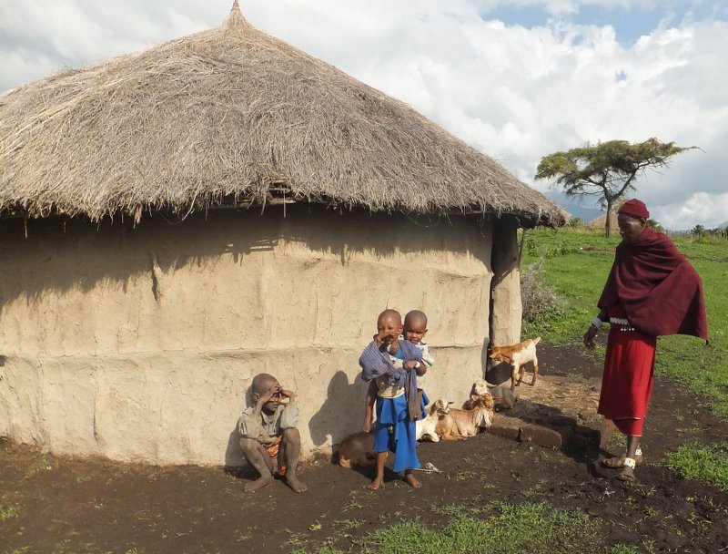 Maasai family at home